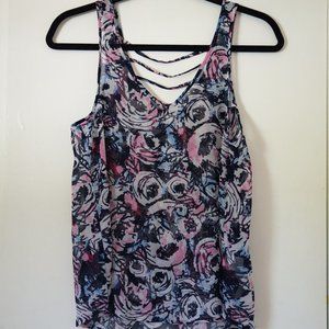 Nollie Floral Chiffon Tank Top
